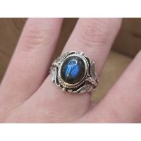 Echt zilveren ring met vlinder band en Labradoriet